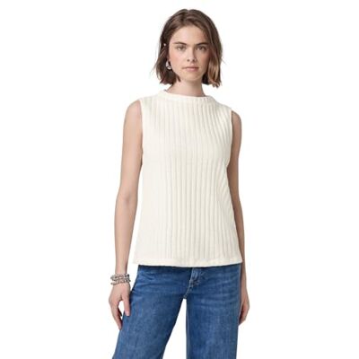 3226612 Street One Studio Damski top z prążkowaną strukturą, Off White, 44 3226612 Street One Studio Damski top z prążkowaną strukturą, Off White, 44