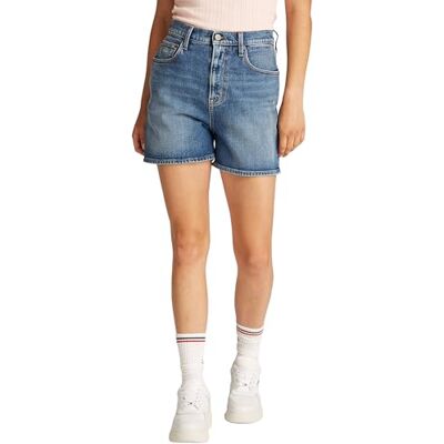 DW0DW20092 Tommy Jeans Damskie spodenki MOM SHORT BI0134 5 kieszeni, denim, 33W, Denim (Denim Medium), 33W DW0DW20092 Tommy Jeans Damskie spodenki MOM SHORT BI0134 5 kieszeni, denim, 33W, Denim (Denim Medium), 33W