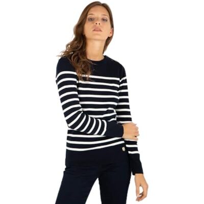 08646-3JC Armor Lux Damski sweter Pull Marin Groix Hãritage Femme, Niebieski (3jc Rich Navy/Milk 3jc), 44 (Producent Rozmiar:5) 08646-3JC Armor Lux Damski sweter Pull Marin Groix Hãritage Femme, Niebieski (3jc Rich Navy/Milk 3jc), 44 (Producent Rozmiar:5)