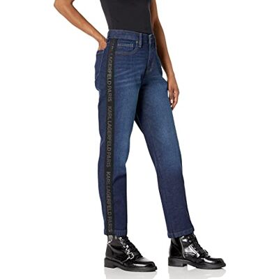 L1TK2258 KARL LAGERFELD Paris damskie jeansy z prostym nogawką z logo, Indigo Wash, 48 L1TK2258 KARL LAGERFELD Paris damskie jeansy z prostym nogawką z logo, Indigo Wash, 48