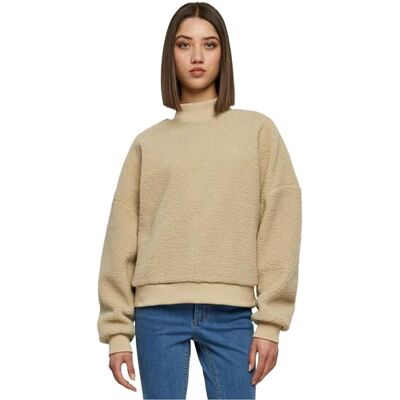 TB6089 Urban Classics Damska bluza Sherpa Crewneck, Wetsand, L TB6089 Urban Classics Damska bluza Sherpa Crewneck, Wetsand, L