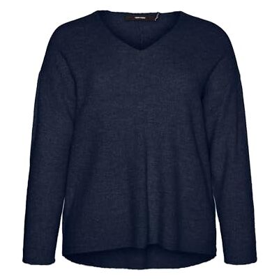 10323478-4861347 VERO MODA CURVE Vmccrewlefile Ls V-Neck Blouse Cur damska, granatowy blezer, M 10323478-4861347 VERO MODA CURVE Vmccrewlefile Ls V-Neck Blouse Cur damska, granatowy blezer, M
