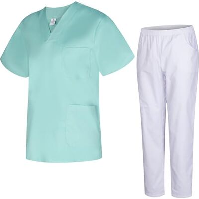 Blanco MISEMIYA Mundur sanitarny Unisex medyczne mundury sanitarne z ekranem Biały 817-8312 Blanco MISEMIYA Mundur sanitarny Unisex medyczne mundury sanitarne z ekranem Biały 817-8312