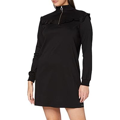 146618-08 Scotch & Soda Damska sukienka Smocked z wysokim dekoltem, czarny (Black 08), XS 146618-08 Scotch & Soda Damska sukienka Smocked z wysokim dekoltem, czarny (Black 08), XS
