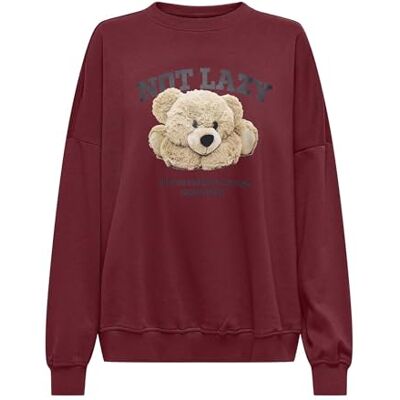 15356052-4892453 Onlbila L/S Bear O-Neck SWT, Cabernet, M 15356052-4892453 Onlbila L/S Bear O-Neck SWT, Cabernet, M