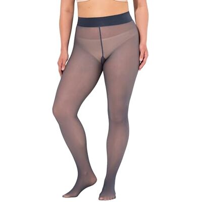 823922 Ulla Popken Damskie duże rozmiary plus size rajstopy Doubleface przezroczysty wygląd, wewnątrz kolor skóry , niebieski (nachtblau), 54-56 823922 Ulla Popken Damskie duże rozmiary plus size rajstopy Doubleface przezroczysty wygląd, wewnątrz kolor skóry , niebieski (nachtblau), 54-56