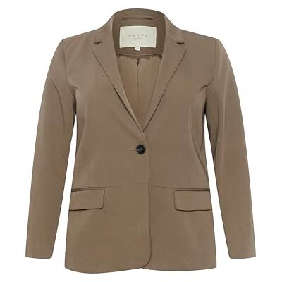10580933 Kaffe Curve Plus Size damska marynarka z długim rękawem pojedynczy guzik przednie kieszenie damskie, Major Brown, 42/du?y rozmiar 10580933 Kaffe Curve Plus Size damska marynarka z długim rękawem pojedynczy guzik przednie kieszenie damskie, Major Brown, 42/du?y rozmiar