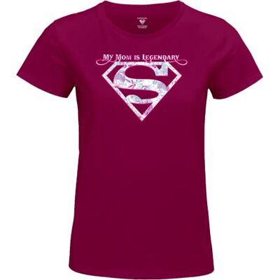 WOSUPGOTS096 dc comics "Supergirl My Mom is Legendary" Koszulka damska, Fuschia, Rozmiar L, fuksja, L WOSUPGOTS096 dc comics "Supergirl My Mom is Legendary" Koszulka damska, Fuschia, Rozmiar L, fuksja, L