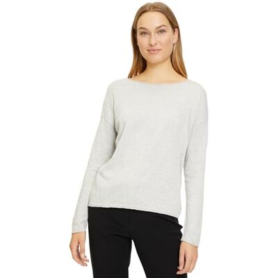 4026327269476 Betty & Co Damski sweter z dzianiny z dekoltem w łódkę, szary, 36 4026327269476 Betty & Co Damski sweter z dzianiny z dekoltem w łódkę, szary, 36