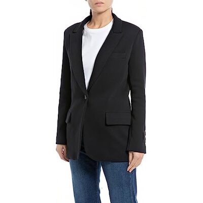 W7824 .000.23585 Replay Damski blezer Regular Fit, 800 Black Blue, XS W7824 .000.23585 Replay Damski blezer Regular Fit, 800 Black Blue, XS