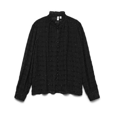 10337553-4867977 VERO Moda Vmhavana Ls Shirt damska WVN Btq Ga, czarny, XS 10337553-4867977 VERO Moda Vmhavana Ls Shirt damska WVN Btq Ga, czarny, XS