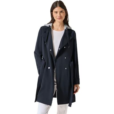 B101210 CECIL Damski trencz z kapturem, granatowy, M, Dark Navy Blue, M B101210 CECIL Damski trencz z kapturem, granatowy, M, Dark Navy Blue, M