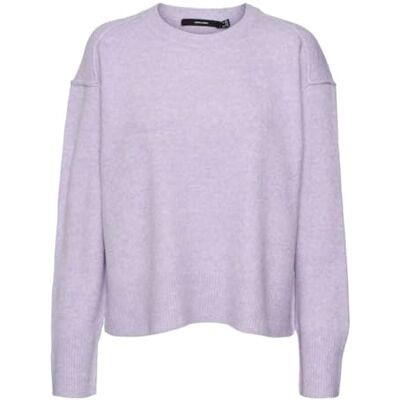 10321084 VERO MODA VMSERENA LS bluza z okrągłym dekoltem GA Boo, Purple Heather/Szczegóły: melanż, S 10321084 VERO MODA VMSERENA LS bluza z okrągłym dekoltem GA Boo, Purple Heather/Szczegóły: melanż, S