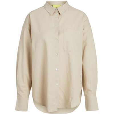 12231340 Jxjamie Ls Relaxed Linen Blend Shirt Sn, Cement, XL 12231340 Jxjamie Ls Relaxed Linen Blend Shirt Sn, Cement, XL