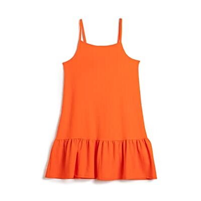 3SKG80166AK Koton Girls's Midi Strappy Ruffle Relax Cut Dress, Pomarańczowy (202), 5-6 Lat 3SKG80166AK Koton Girls's Midi Strappy Ruffle Relax Cut Dress, Pomarańczowy (202), 5-6 Lat