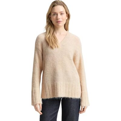 1049145 TOM TAILOR Sweter damski, 36844 Sand Stone Beige Melange, XXL 1049145 TOM TAILOR Sweter damski, 36844 Sand Stone Beige Melange, XXL