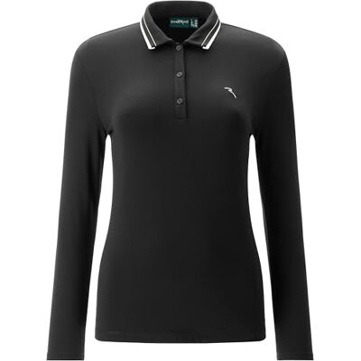 65496-999 Chervò Amnesia damska koszulka polo, czarny/czarny, S 65496-999 Chervò Amnesia damska koszulka polo, czarny/czarny, S