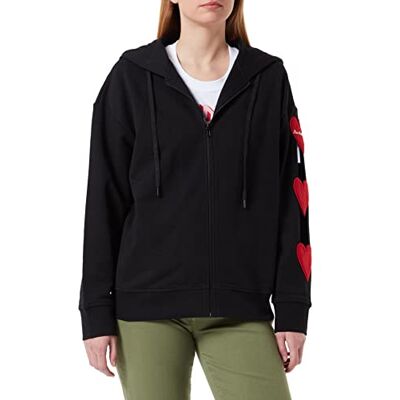 W 3 427 80 M 4266 Love Moschino Damska bluza z zamkiem błyskawicznym Regular Fit, Czarny, 46 W 3 427 80 M 4266 Love Moschino Damska bluza z zamkiem błyskawicznym Regular Fit, Czarny, 46
