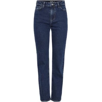 17150990 PIECES Damskie dżinsy proste, niebieski (Dark Blue Denim), 30W / 32L 17150990 PIECES Damskie dżinsy proste, niebieski (Dark Blue Denim), 30W / 32L