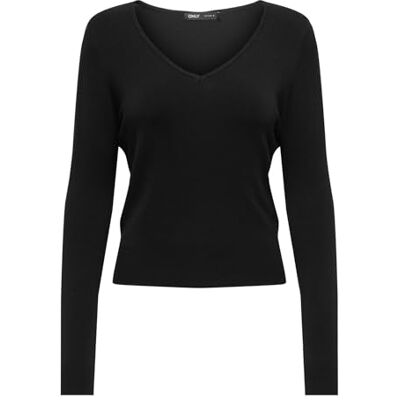 15333990-4629304 ONLY Onlvenice Life Ls Vneck sweter Nca KNT, czarny, M 15333990-4629304 ONLY Onlvenice Life Ls Vneck sweter Nca KNT, czarny, M