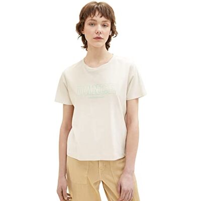 1037039 TOM TAILOR Denim Damski T-shirt , 10336 Light Cashew Beige, M 1037039 TOM TAILOR Denim Damski T-shirt , 10336 Light Cashew Beige, M