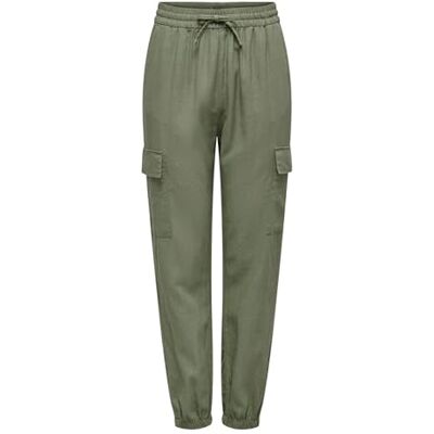 15310987 ONLY Onlcaro Mw Lin Pull-up Cargo PNT Noos spodnie cargo damskie, khaki-zielony (Oil Green), (XS) W / 32L 15310987 ONLY Onlcaro Mw Lin Pull-up Cargo PNT Noos spodnie cargo damskie, khaki-zielony (Oil Green), (XS) W / 32L