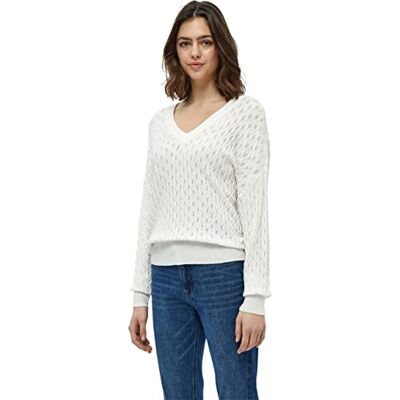 PC5011C Peppercorn Sweter damski Rosalia dekolt w serek, Cloud Dancer, 52/Duże rozmiary PC5011C Peppercorn Sweter damski Rosalia dekolt w serek, Cloud Dancer, 52/Duże rozmiary
