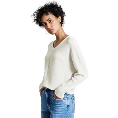 A322950 STREET ONE Przytulna koszulka strukturalna, Off White, 38 A322950 STREET ONE Przytulna koszulka strukturalna, Off White, 38