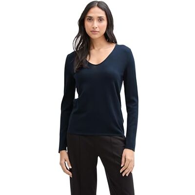 1012976 TOM TAILOR Sweter z dzianiny Basic Kobiety, 10668 Sky Captain Blue, XL 1012976 TOM TAILOR Sweter z dzianiny Basic Kobiety, 10668 Sky Captain Blue, XL