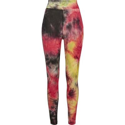 TB3658 Urban Classics Damskie legginsy damskie Tie Dye High Waist, ciemnoróżowy/czarny., S TB3658 Urban Classics Damskie legginsy damskie Tie Dye High Waist, ciemnoróżowy/czarny., S