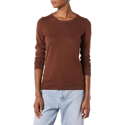 WAE35006FL18-Brwn-XX-Large Amazon Essentials Damski lekki sweter z długim rękawem i okrągłym dekoltem (dostępny w dużych rozmiarach), brązowy, XXL WAE35006FL18-Brwn-XX-Large Amazon Essentials Damski lekki sweter z długim rękawem i okrągłym dekoltem (dostępny w dużych rozmiarach), brązowy, XXL