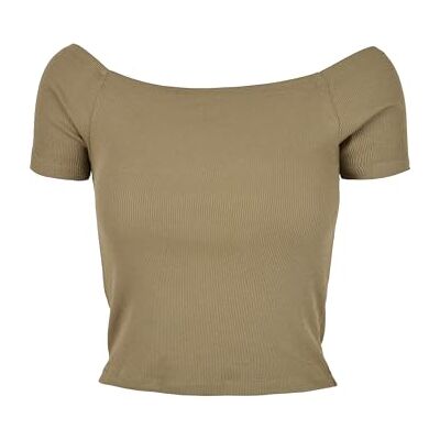 TB1500 Urban Classics Ladies Off Shoulder Rib Tee Koszulka Kobiety , khaki , 3XL TB1500 Urban Classics Ladies Off Shoulder Rib Tee Koszulka Kobiety , khaki , 3XL
