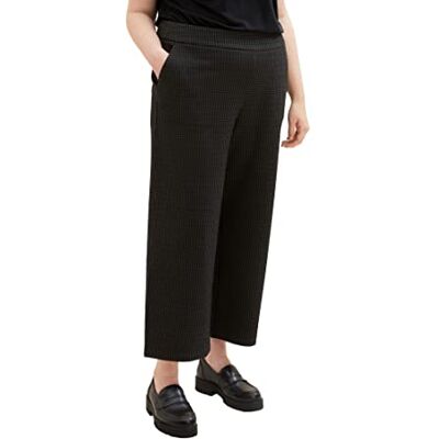 1038821 TOM TAILOR Damskie spodnie Culotte ze wzorem w kratkę, 33237-Grey Black Tiny Ck Check, 46W / 28L 1038821 TOM TAILOR Damskie spodnie Culotte ze wzorem w kratkę, 33237-Grey Black Tiny Ck Check, 46W / 28L