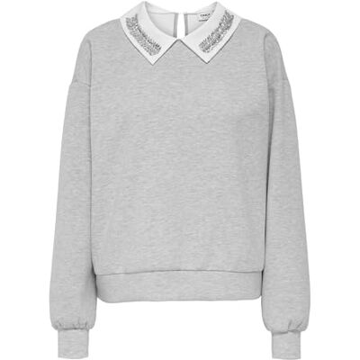15356097-4856680 Onlwillow L/S O-Neck Emb. Ub SWT, jasnoszary melanżowy, S 15356097-4856680 Onlwillow L/S O-Neck Emb. Ub SWT, jasnoszary melanżowy, S