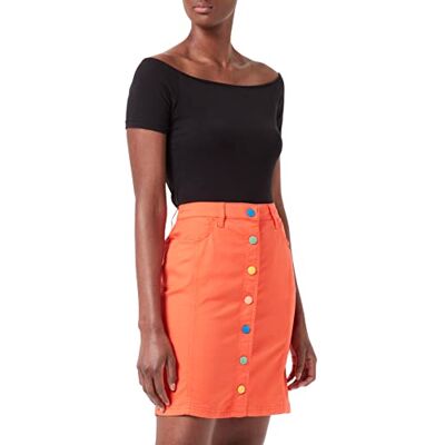 W G F13 80 S 3795 Love Moschino Damska spódnica Lyocell Gabardine z wielokolorowymi guzikami, pomarańczowy, 40 W G F13 80 S 3795 Love Moschino Damska spódnica Lyocell Gabardine z wielokolorowymi guzikami, pomarańczowy, 40