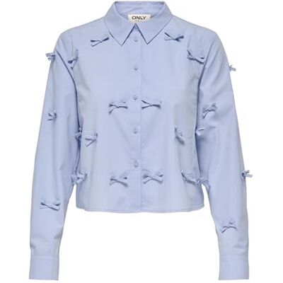 15344383-4722518 Onlbowy Life Ls Bow Detail Sh Shirt WVN, Serenity, XS 15344383-4722518 Onlbowy Life Ls Bow Detail Sh Shirt WVN, Serenity, XS