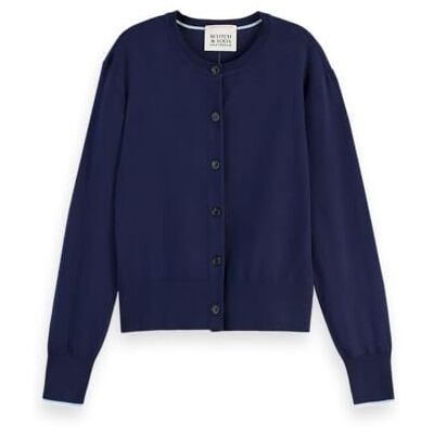 179657 Scotch & Soda Crew Neck Relaxed Cardigan, Navy 410, M 179657 Scotch & Soda Crew Neck Relaxed Cardigan, Navy 410, M