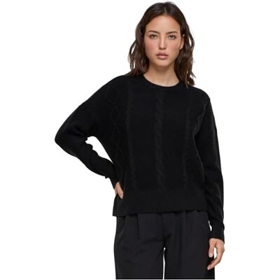 TB6139 Urban Classics Damska bluza Ladies Cabel Knit Sweater Black XS, czarny, XS TB6139 Urban Classics Damska bluza Ladies Cabel Knit Sweater Black XS, czarny, XS