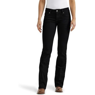 09MWZBK-001-13X30 Wrangler Damskie dżinsy Mid Rise Bootcut, czarny, 13W / 30L 09MWZBK-001-13X30 Wrangler Damskie dżinsy Mid Rise Bootcut, czarny, 13W / 30L