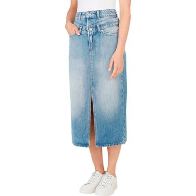 PL901207000S Pepe Jeans Damska spódnica MIDI HW PODWÓJNA spódnica, niebieska (DENIM), S, Niebieski (denim), S PL901207000S Pepe Jeans Damska spódnica MIDI HW PODWÓJNA spódnica, niebieska (DENIM), S, Niebieski (denim), S
