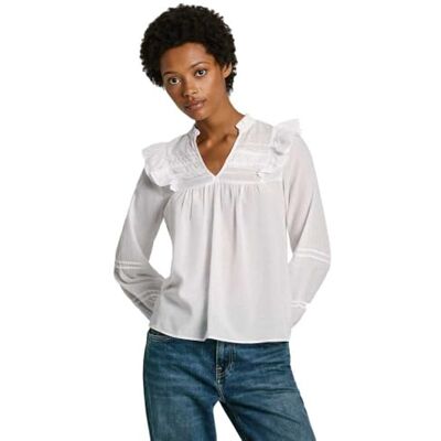 PL304885800XL Pepe Jeans Damska Lorely, Koszula, Biały, XL, Biały (biały), XL PL304885800XL Pepe Jeans Damska Lorely, Koszula, Biały, XL, Biały (biały), XL
