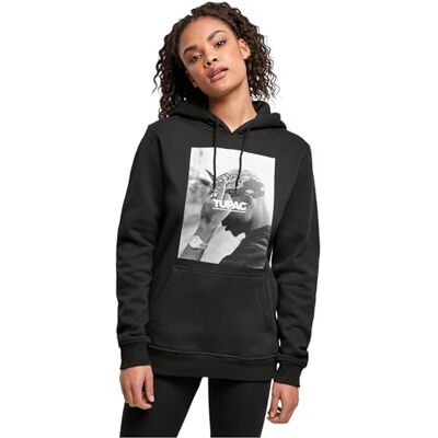 MT1909-00007-0046 Mister Tee damska bluza z kapturem Ladies 2Pac F*ck The World Hoody, luźna bluza z kapturem z nadrukiem fotograficznym dla kobiet, czarny, M Duże rozmiary MT1909-00007-0046 Mister Tee damska bluza z kapturem Ladies 2Pac F*ck The World Hoody, luźna bluza z kapturem z nadrukiem fotograficznym dla kobiet, czarny, M Duże rozmiary