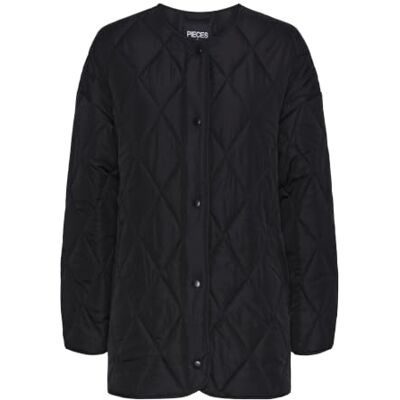 17146371_Black PIECES PCSTELLA damska kurtka pikowana, czarny, XXL 17146371_Black PIECES PCSTELLA damska kurtka pikowana, czarny, XXL