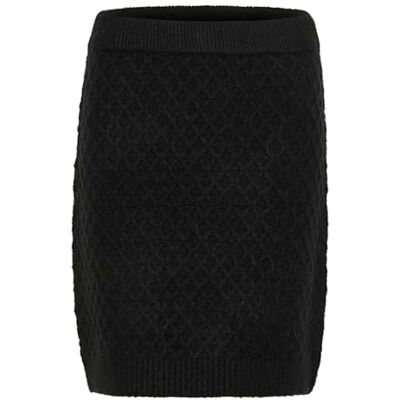 10509078 KAFFE Damska spódnica teksturowana dzianina elastyczny stan bove długość kolana kształt ołówka, Głęboka czerń, L 10509078 KAFFE Damska spódnica teksturowana dzianina elastyczny stan bove długość kolana kształt ołówka, Głęboka czerń, L