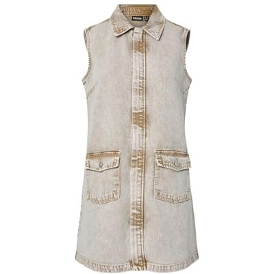 17158372-4774698 Pcfay Sl Denim Dress, Sandshell., S 17158372-4774698 Pcfay Sl Denim Dress, Sandshell., S