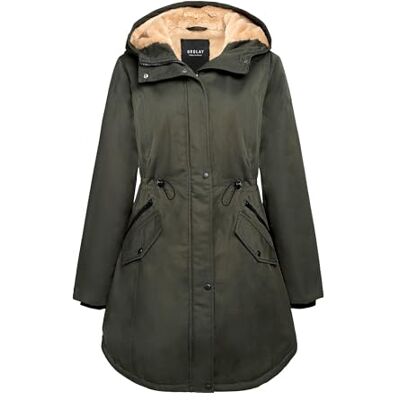 OWD6120X-Green-L Orolay Damski Płaszcz Parka z Kapturem i Podszewką z Polaru o średniej Długości Ocieplana Kurtka Zimowa Outdoor Zielony L OWD6120X-Green-L Orolay Damski Płaszcz Parka z Kapturem i Podszewką z Polaru o średniej Długości Ocieplana Kurtka Zimowa Outdoor Zielony L