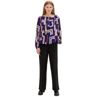 1039122 TOM TAILOR Damska bluzka tunica ze wzorem, 33970 Black Abstract Design, 40 1039122 TOM TAILOR Damska bluzka tunica ze wzorem, 33970 Black Abstract Design, 40