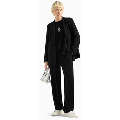 XW001182AF15085UC001 Armani Exchange Damski projekt ikony, haftowana koszulka z logo z przodu, Czarny, S XW001182AF15085UC001 Armani Exchange Damski projekt ikony, haftowana koszulka z logo z przodu, Czarny, S