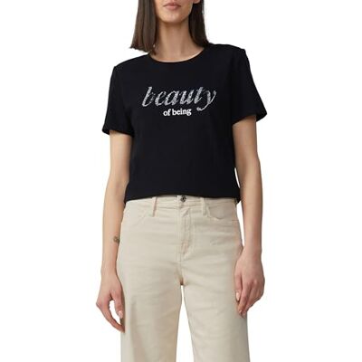 2164145 s.Oliver Casual-Tshirt z nadrukiem i cekinami, czarny, 36 2164145 s.Oliver Casual-Tshirt z nadrukiem i cekinami, czarny, 36