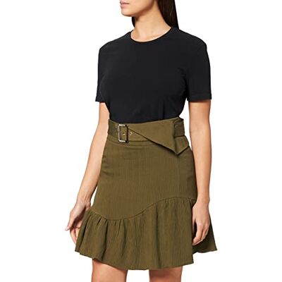 IW6210004055 IPEKYOL Damskie spodnie z wysokim stanem z teksturowanej tkaniny, L.Khaki, 40 IW6210004055 IPEKYOL Damskie spodnie z wysokim stanem z teksturowanej tkaniny, L.Khaki, 40